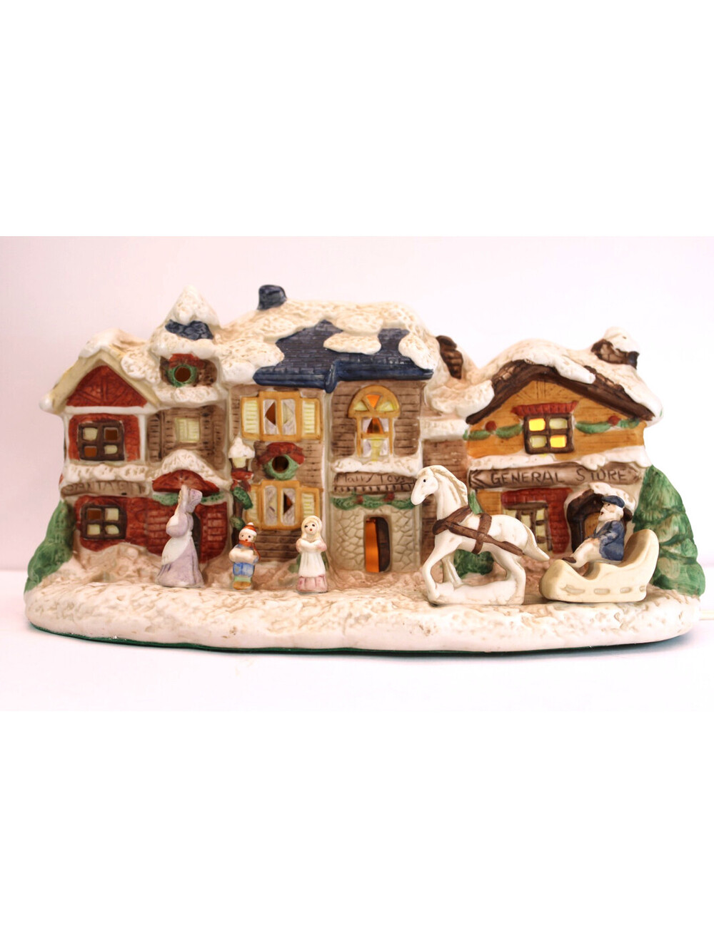 Christmas Village Market Street Lighted Musical Joy to the World Collectible VGC